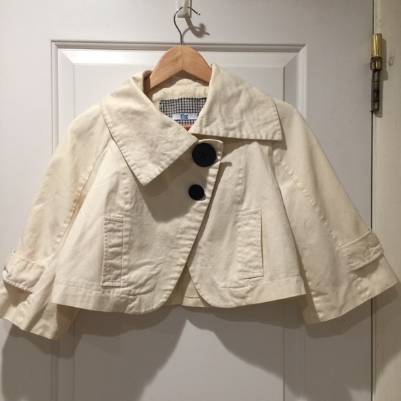 Off White Soft Cropped Jacket by TFNC LF Stores - Picture 2 of 6